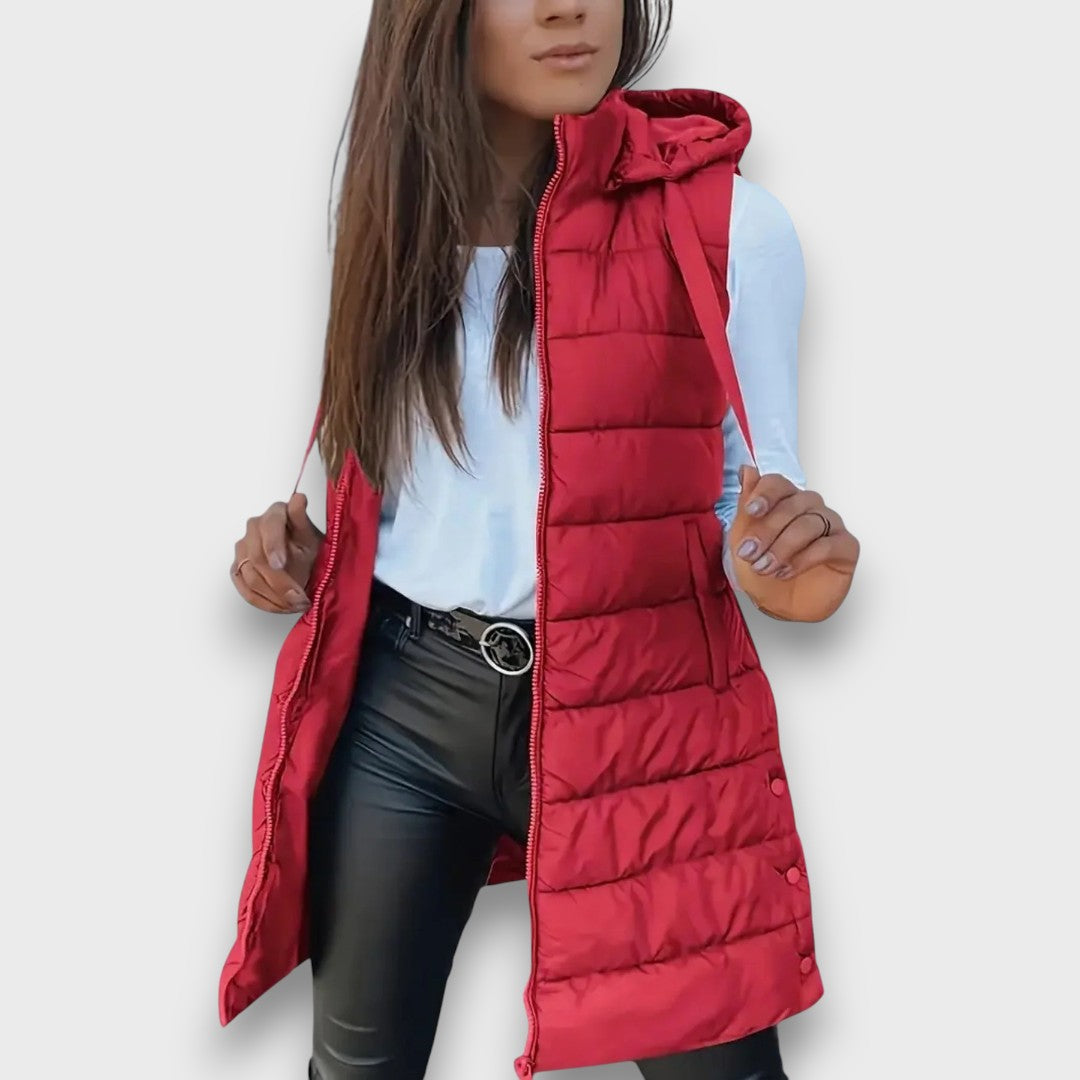 Kaira I Casual sleeveless hooded puffer vest