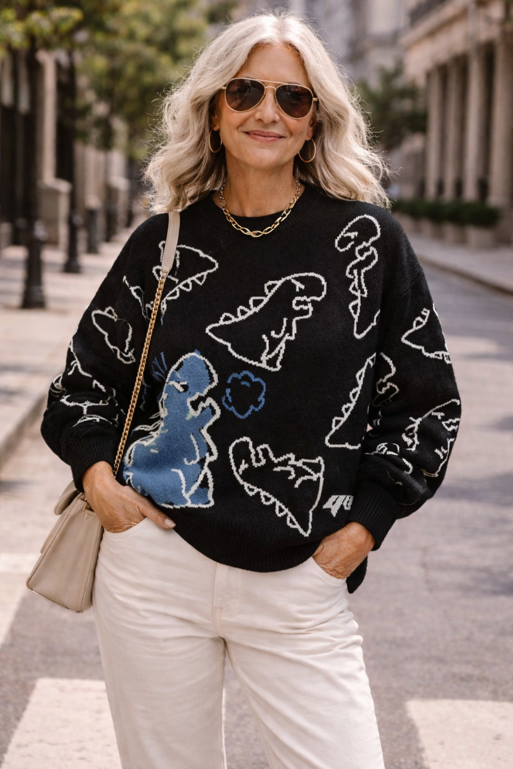 Cartoony™ | Dinosaur Printed Sweater