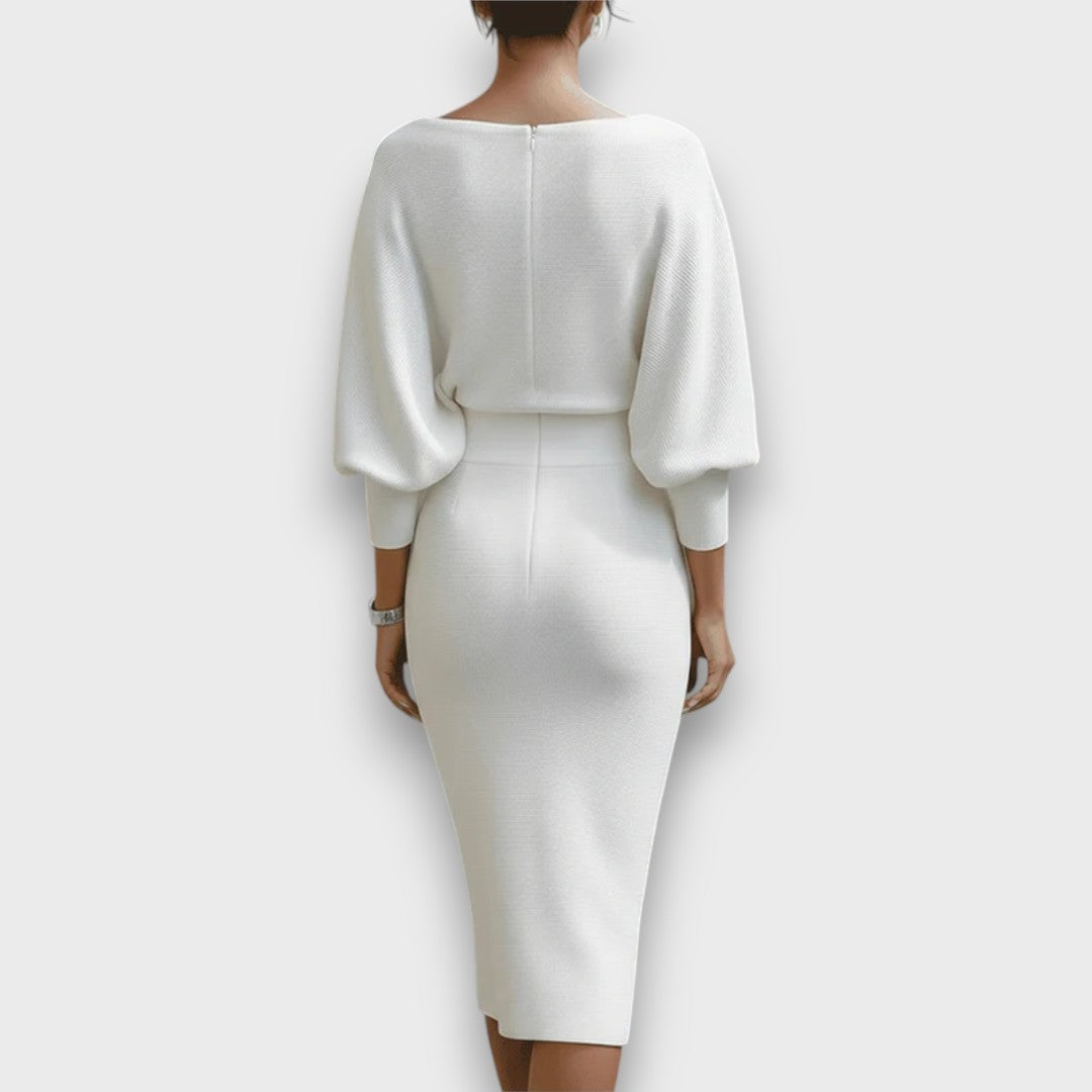 Lunaria I Draped batwing midi dress