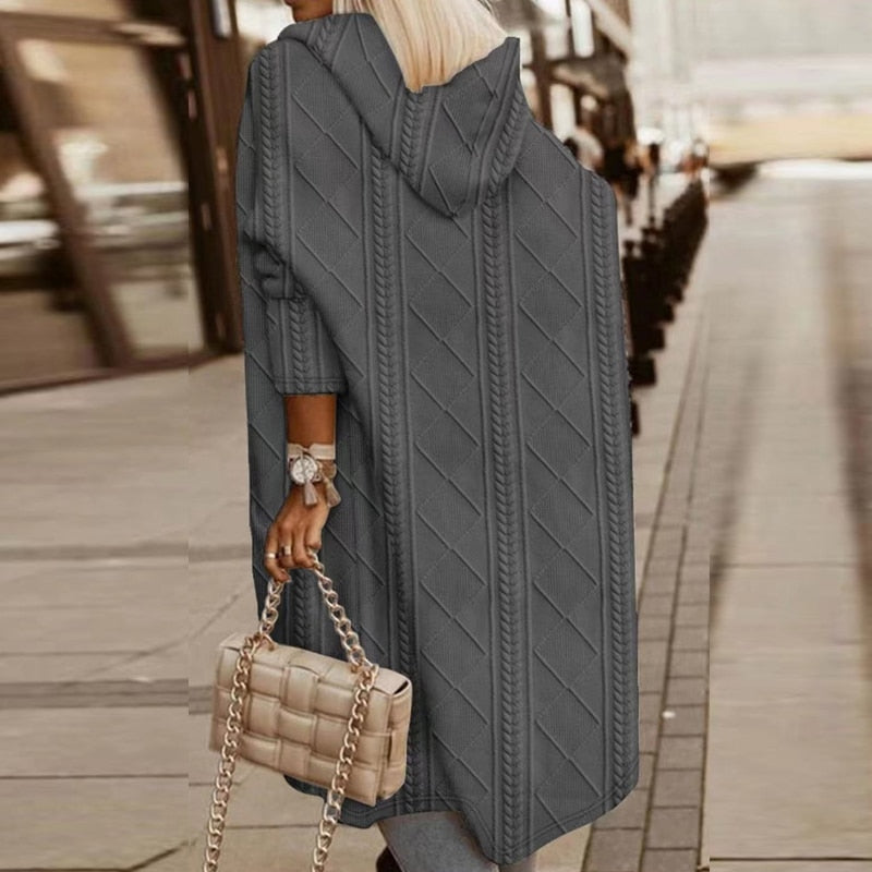 Jelone - Extended Length Hooded Cardigan